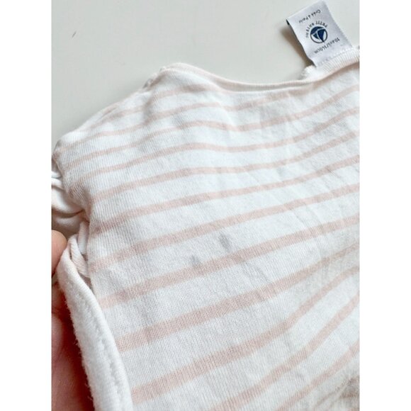 Girls' PETIT BATEAU White Pink Striped Cotton Jersey Tank Dress, Size 10 - Picture 8 of 13